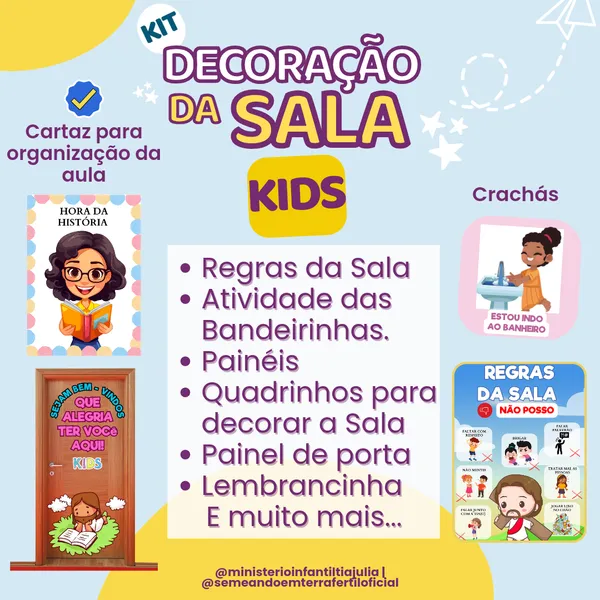 Kit Volta Às Aulas - Rotina da Sala Ebd | Ministério Infantilebd | Regras da Sala